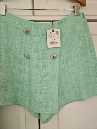 Traje Zara Chaqueta y falda Bermudas Verde Menta T