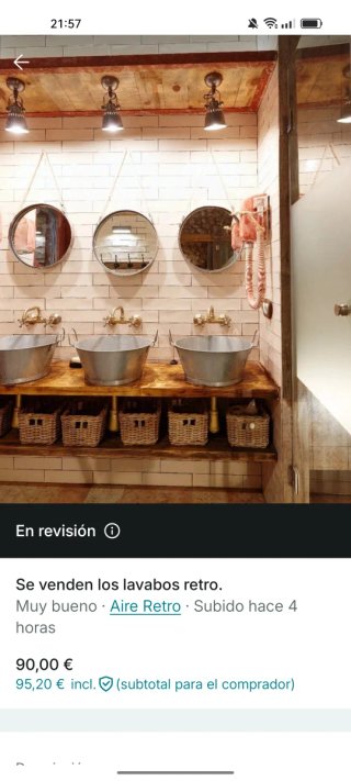 Lavabos de metal estilo retro