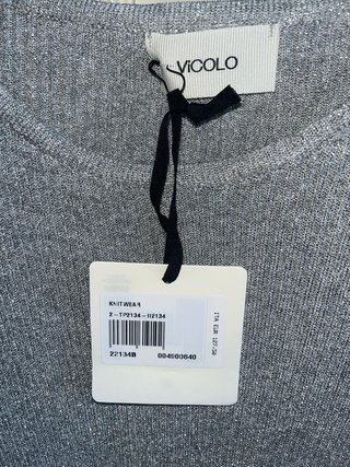 Top donna VIOCLO argento con frange