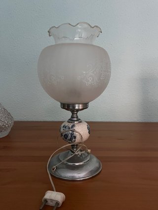 Lámpara de mesa cerámica y cristal