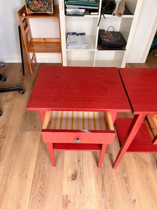 Pack 2 Mesitas Noche Madera Rojas