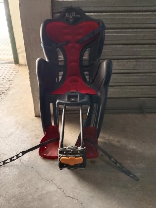 Silla Portabebés Bicicleta Negra y Roja