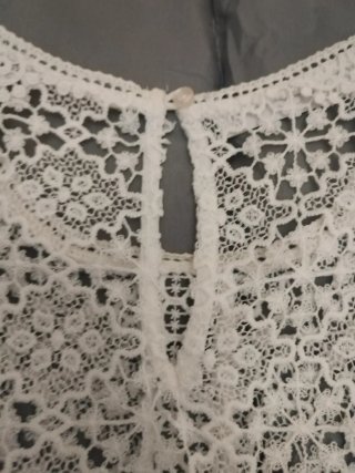 Camiseta Blusa crochet blanco boho Promod Talla 38