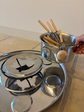 Set Fondue Acero Inoxidable