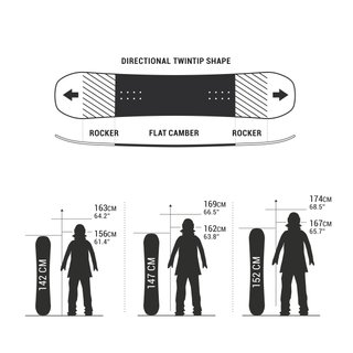 Tabla de snowboard all mountain y freestyle Mujer