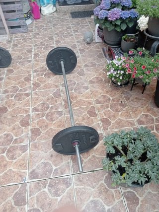 Barra de pesas con discos