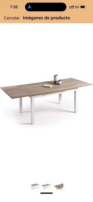 Mesa comedor extensible madera y metal