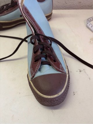 Converse All Stars Pelle Azzurro Marrone