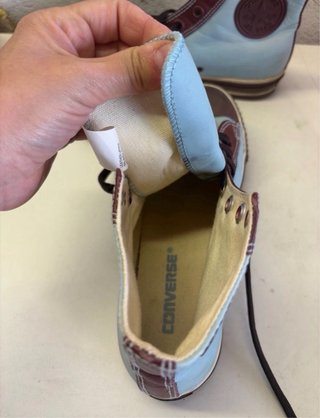 Converse All Stars Pelle Azzurro Marrone