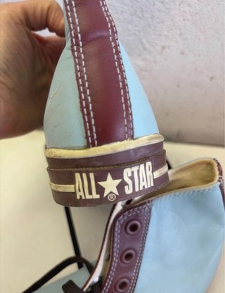 Converse All Stars Pelle Azzurro Marrone