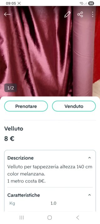 Velluto per tappezzeria color melanzana