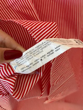 Blusa Stradivarius Rayas Rojas y Blancas