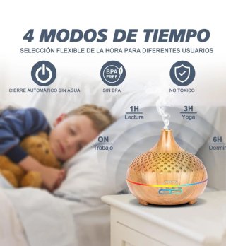 Difusor de Aroma Humidificador Aceites Esenciales
