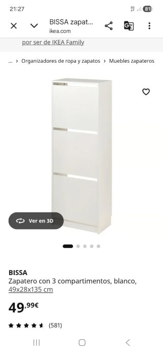 Zapatero BISSA Ikea Blanco