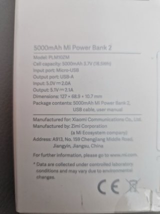 Xiaomi Power Bank 2 5000mAh