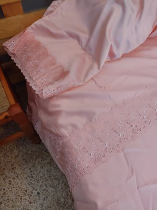 Sábanas Satinadas Rosa Cama 135