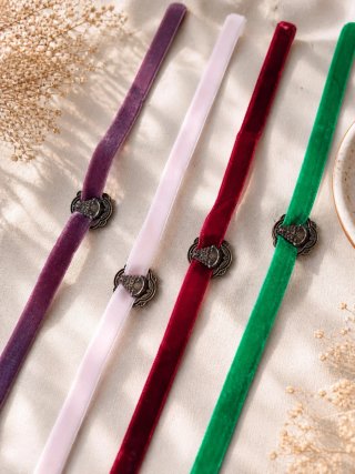 Pulsera Virgen del Rocío Terciopelo Rosa