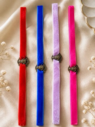 Pulsera Virgen del Rocío Terciopelo Rosa