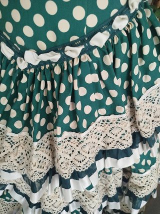 Vestido Rociero Verde Lunares Talla S.