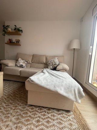 Sofá modular chaiselongue beige tela