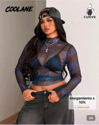 Blusa Malla Dragón Azul.