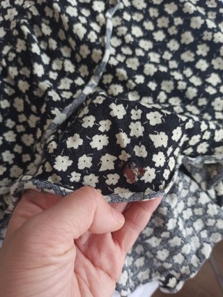 Vestido Premamá Embarazo H&M - flores negro blanco
