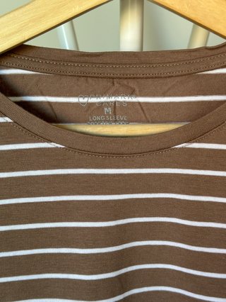Camiseta Primark Rayas Marrón Talla M