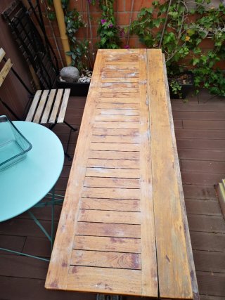 Mesa de jardín de teka