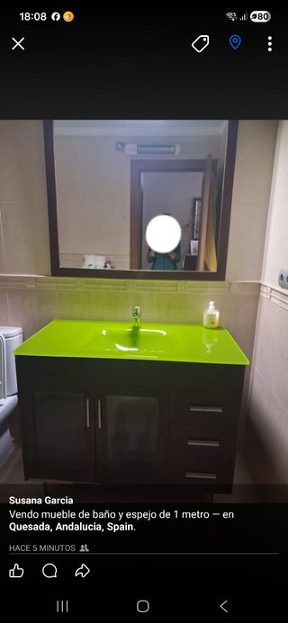 Mueble de baño y espejo 1 metro