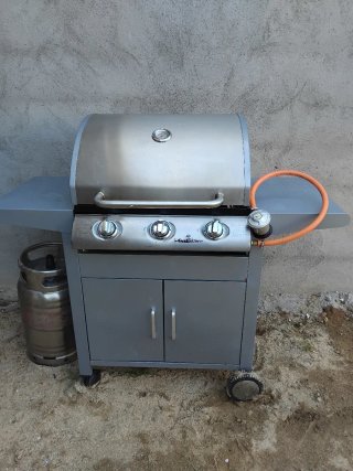 Barbacoa de acero inox 3 quemad no incluye bombona