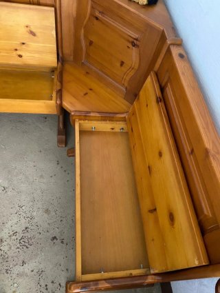 Banco Rinconera Madera Pino Miel