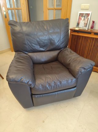 Sofá y sillón de piel