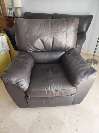 Sofá y sillón de piel