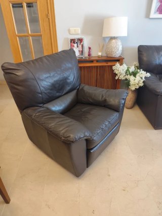 Sofá y sillón de piel