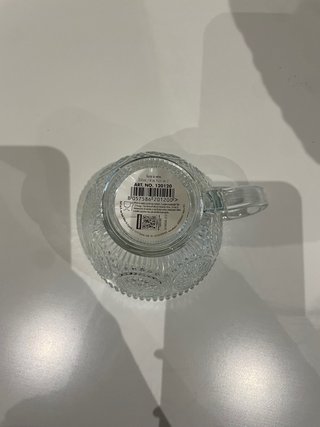 Tazza decorata / lavorata in vetro (210 ml)