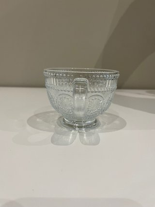 Tazza decorata / lavorata in vetro (210 ml)