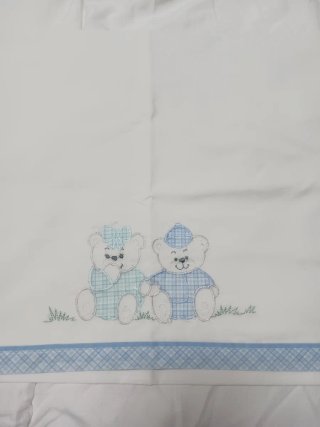 Sábana cuna/cochecito ositos bordados
