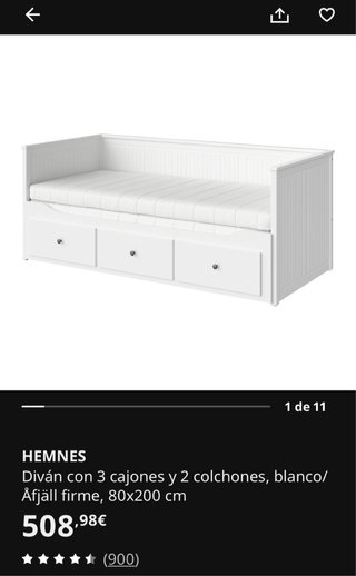 Cama Ikea Hemnes con 3 cajones