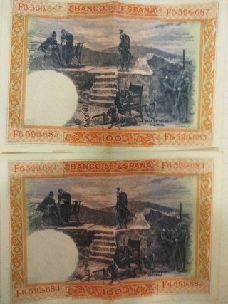 2 Billetes 100 Pesetas Banco de España 1925