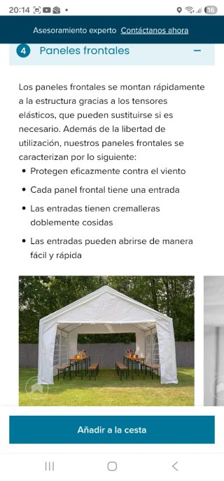 Carpa 5x10m para Fiestas PE 350 Blanca