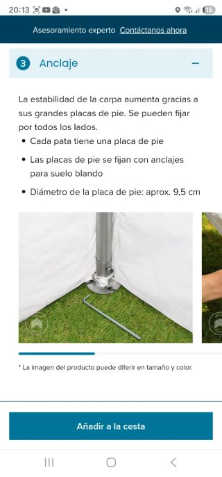 Carpa 5x10m para Fiestas PE 350 Blanca