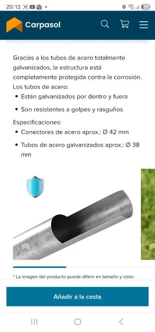 Carpa 5x10m para Fiestas PE 350 Blanca