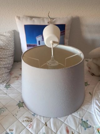 Lámpara de techo tela gris