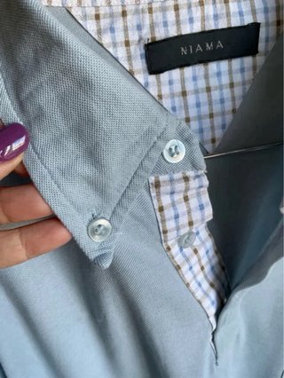 Polo cotone celeste NIAMA Tg XXL Vintage