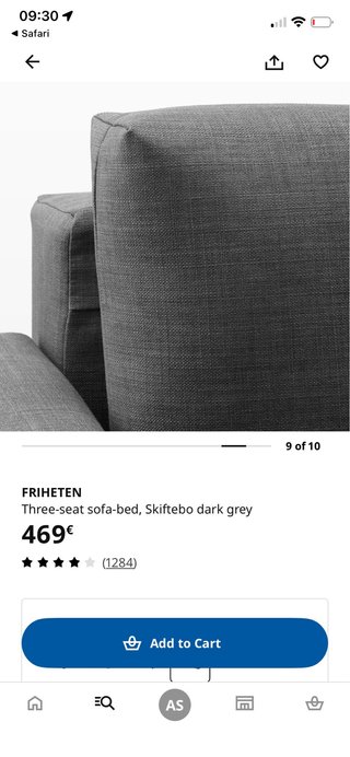 Sofá Cama IKEA 3 Plazas Gris