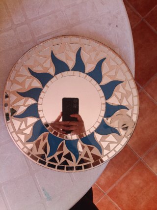 Specchio decorativo sole mosaico