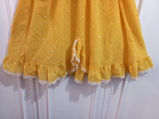 Vestido vintage amarillo 80s XS/S con cinturón