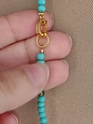 Collana perle naturali e cristalli turchesi