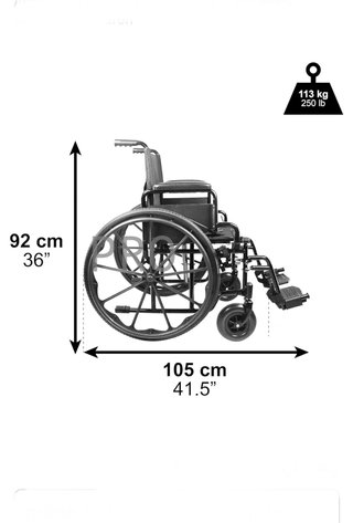 Silla de Ruedas Plegable Autopropulsable (Asiento 46 cm)
