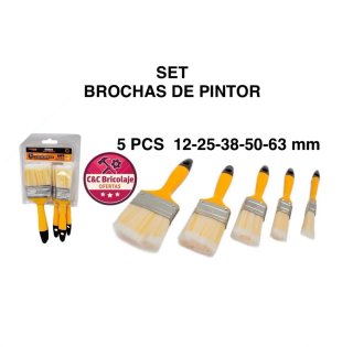 Set 5 Brochas Pintor 12-63 mm